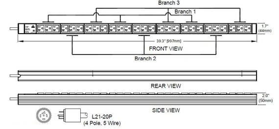 Basic Rack PDU, 27 Outlets 5-20R