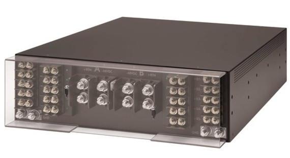 Neg 48VDC Switched PDU, 2x300A Inputs / 10x125A Outputs
