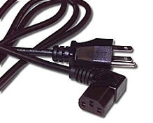 14ft Universal Right Angle Power Cord C13 R/A to NEMA 5-15P