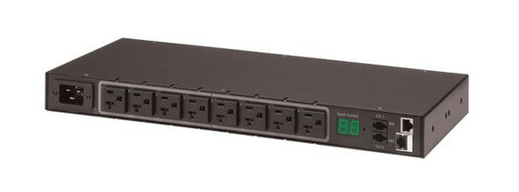 In Rack CW Switched PDU 8 NEMA 5-20R, multiple in-feed plug, 110V, 20A, Horizontal 1U