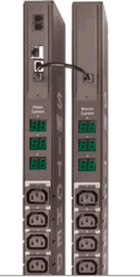 Switched Expansion Module PDU, 0U, 30A, 208V 3 phase wye, (18)C13R AND (6)C19, L21-30P