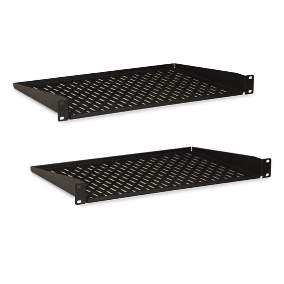 1U 12"D Vented Component Shelf - 2 Pack