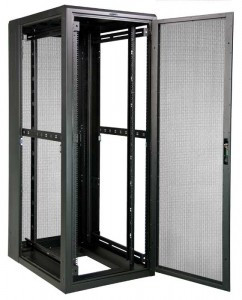 ES 42U x 30"W x 42"D Server Rack, Mesh Front & Split Mesh Rear Door, Solid Top & Sides