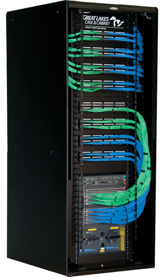 Enhanced Network 48U x 32"W x 48"D Enclosure - Solid Top & Sides, Mesh Front & Split Rear