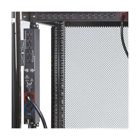The Eaton EHBPL3000R-PDU1U Maintenance Bypass PDU mounted in a rack.