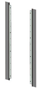 Vertical Brush Strip w/ Air Dams for 42U high, 800mm wide racks - Black