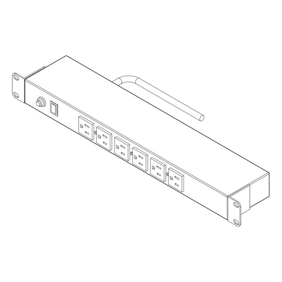 Great Lakes 7219 6 Position 15A Power Strip with Circuit Breaker
