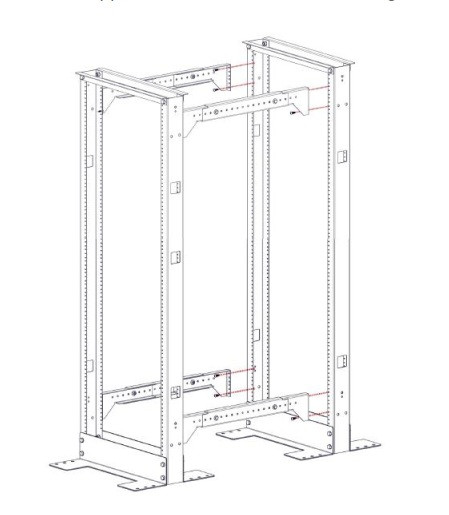 usage image of the 1927-3-004-00 4 Piece 2-Post Rack Conversion Kit