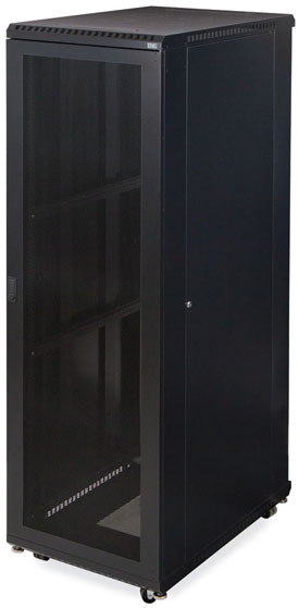 42U LINIER Server Rack Depth: 27.5" (699mm), Usable Depth: 24", Width: 24" Front: Solid, Rear: Convex Mesh