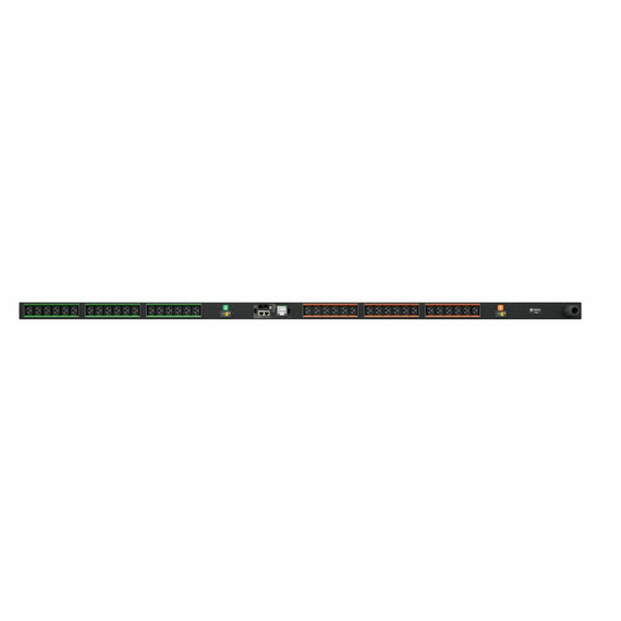 Rack Transfer Switch PDU with Next-Generation IMD| 15A| 120V| 1.4kW| (10) NEMA 5-15R Receptacles| (2) NEMA 5-15P Plug| VA4N11A0  | High-Visibility Touchscreen LCD   | Interchangeable Monitoring Device  | TAA-Compliant  