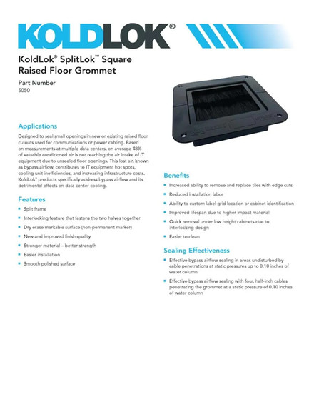 SplitLok™ Square Raised Floor Grommet - 10 Pack