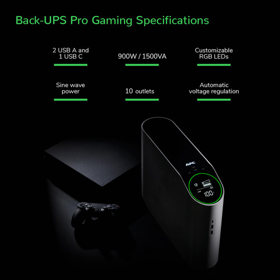 APC BGM1500-US Back-UPS Pro for Gaming Quick Specifications