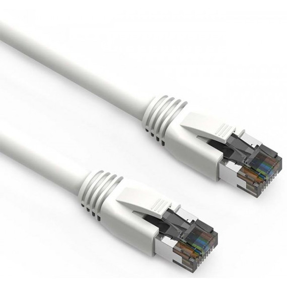 White CAT8 Shielded Patch Cable