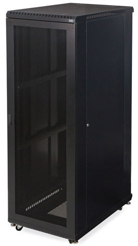 37U LINIER Server rack Depth: 27.5" (699mm), Usable Depth: 24", Width: 24"Front: Convex Mesh, Rear: Tempered Glass