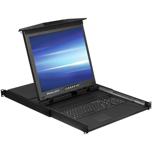 Raloy Dual slide rack console with integrated Single-user CATx KVM switch