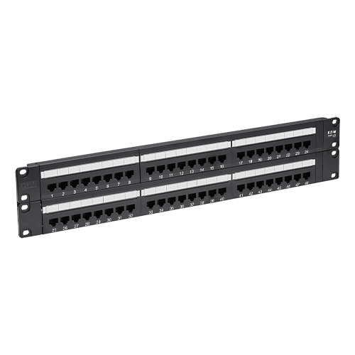 48-Port Cat6 Patch Panel - UTP, 110 Punch Down, RJ45, 2U, TAA