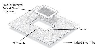 Upsite KoldLok 1010-04 Integral Raised Floor Grommet Diagram