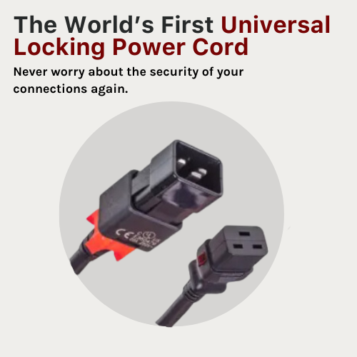 The World's First Universal Locking Power Cord - Never Worry about the security of your connections again. Picture of Z-LOCK dual locking power cord