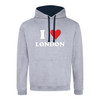 I Love London (White) Contrast Hoodie