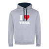 I Love York (White) Contrast Hoodie