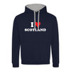 I Love Scotland (White) Contrast Hoodie