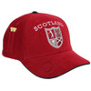 GC209E-MA Scotland Golf Crest (BM), Tees, B/W Tartan - Maroon