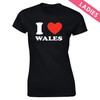 White I Heart Wales Adult T-Shirt