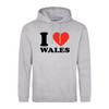 Black I Love Wales Adult Hoodie