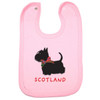 Scottie Dog Tartan Bow Baby Bib