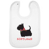 Scottie Dog Tartan Bow Baby Bib