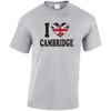 (DP)#I Love Cambridge Union Jack Heart (Black) T-Shirt