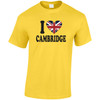 (DP)#I Love Cambridge Union Jack Heart (Black) T-Shirt