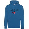 Distressed London with Union Jack Heart Hoodie