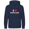 I Love Scotland (White) Kids Hood