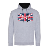 York Union jack distressed Print contrast hoodie