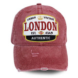 CNV1001-MAR London Urban Vintage Emb Badge cap, Maroon