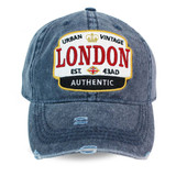 CNV1001-NAV London Urban Vintage Emb Badge cap, Navy