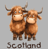 Shaggy Highland Cow W/Baby Adult Hood