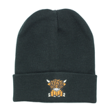 Highland Coo Embroidered Beanie Black