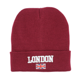 London 3D Emb Beanie - Maroon