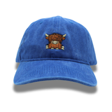 Vintage Shaggy Highland Cow - Vintage Royal Blue