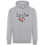Distressed London with Union Jack Heart Hoodie