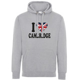 I Love Cambridge Union Jack Heart (Black) Hoodie