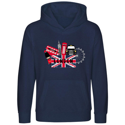 London Icons and Union Jack  Kids Hood