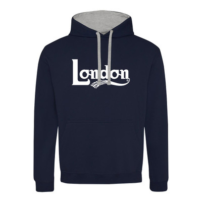 Fancy London Text (White)  Contrast Hoodie