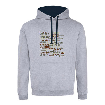 London England Repeated Contrast Hoodie