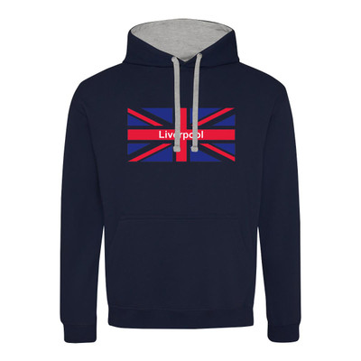 Union Jack with Liverpool (RWB) Contrast Hoodie