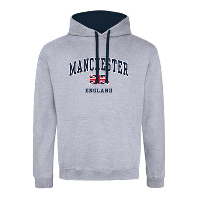 Manchester Union Jack Harvard Contrast Hoodie