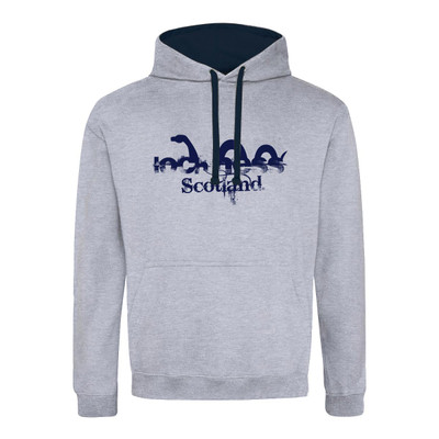 Loch Ness Scotland Distressed Contrast Hoodie