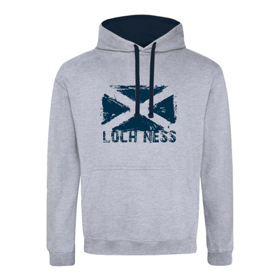 Distressed Loch Ness Saltire Contrast Hoodie